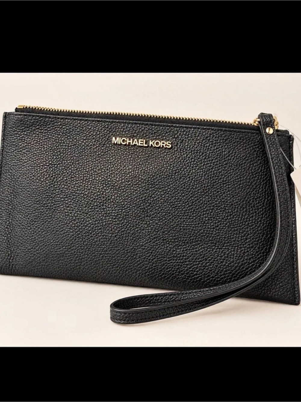 Michael Kors Jet Set Item LG Flat Clutch Wristlet Black